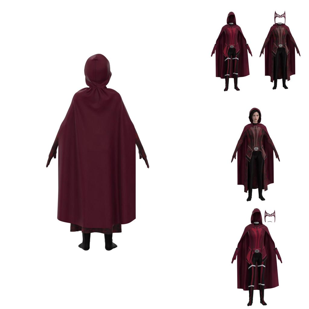 Ous Scarlett Witch Role Play Costume For Adult Children Jumpsuit Headdress And Cloak Included