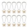 10Pcs Colorful Acrylic Butterfly Shower Curtain Rings Rusts Resistant Decorative Curtain Hooks for Bathroom Accessories