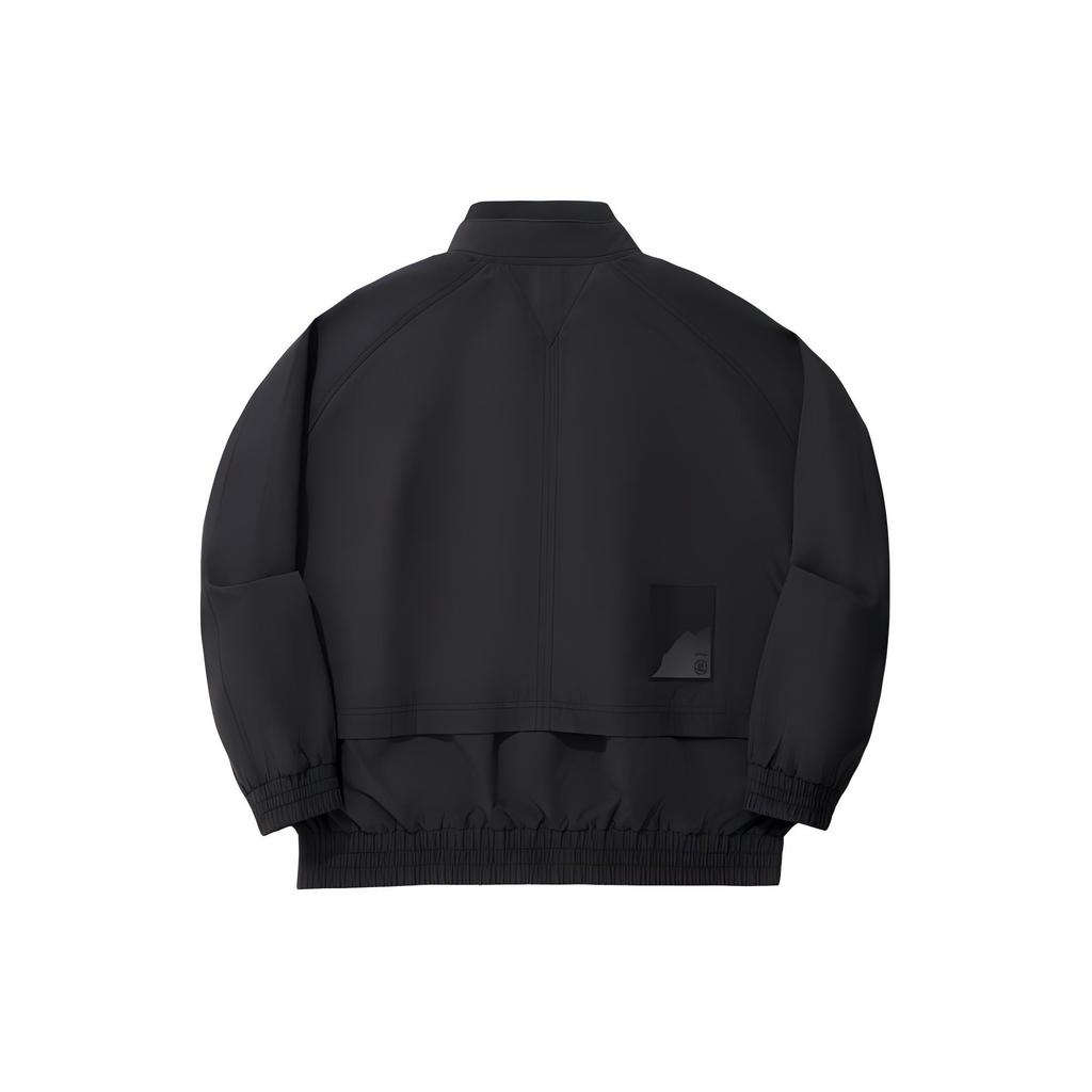 Giacca Lunga Colore Unico Comoda e Ampia da Uomo Serie Kung Fu Collaborazione Li Ning X Jackie Chan Giacca da Uomo Nera AFDU239-1