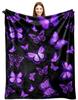 Super Soft Funny Butterfly Throw Blanket Cozy Fleece Fuzzy Plush Flannel Blanket for Travel Camping Living Room Sofa Decor Gift