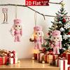 Handmade Wooden Nutcracker Soldier Pendant 6/10Pcs Set Festive Christmas Ornaments for Tree Holiday Home Decor