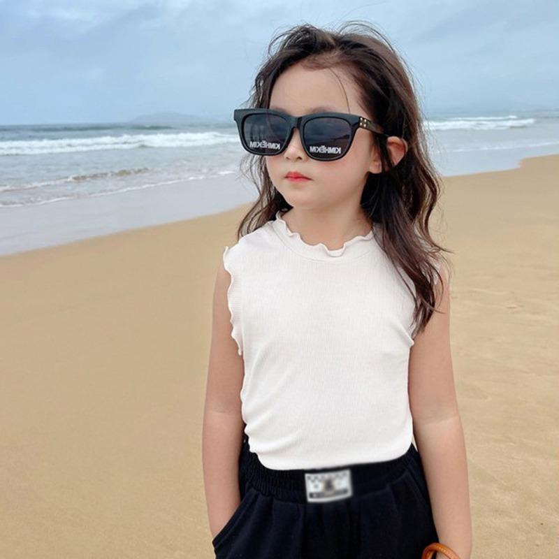 Letnie dziewczęce dzianinowe podkoszulki wspaniałomyślne fajne najniższe koszule na co dzień w cukierkowym kolorze topy