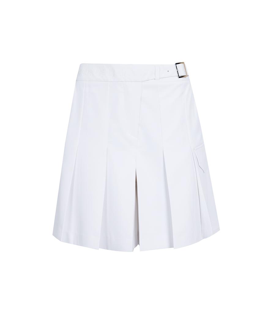 CREVE9 Obi-Buckle Pleated Half Pants Wh