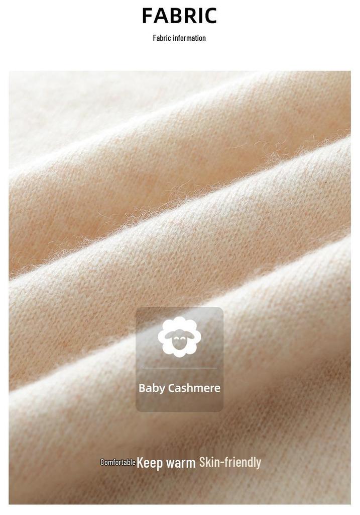 Women's Seamless High Neck Cashmere Pullover - Autumn/Winter Solid Color Base Layer Knit Sweater