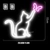Cats And Butterflies LED Neon Sign USB Dimmable Neon Light Sign For Gameroom Bedroom Bar Livingroom Birthday Gift Wall Decor