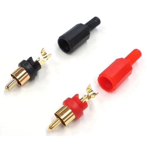 Audiophile Audio Connectors, RCA Plug Male, DIY Connectors, Red and Black, 5 Pieces Each