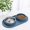 Doppelte Haustiernäpfe Duale Hundenäpfe Silikon Edelstahl Katzenfutter Wassernäpfe für Kleine