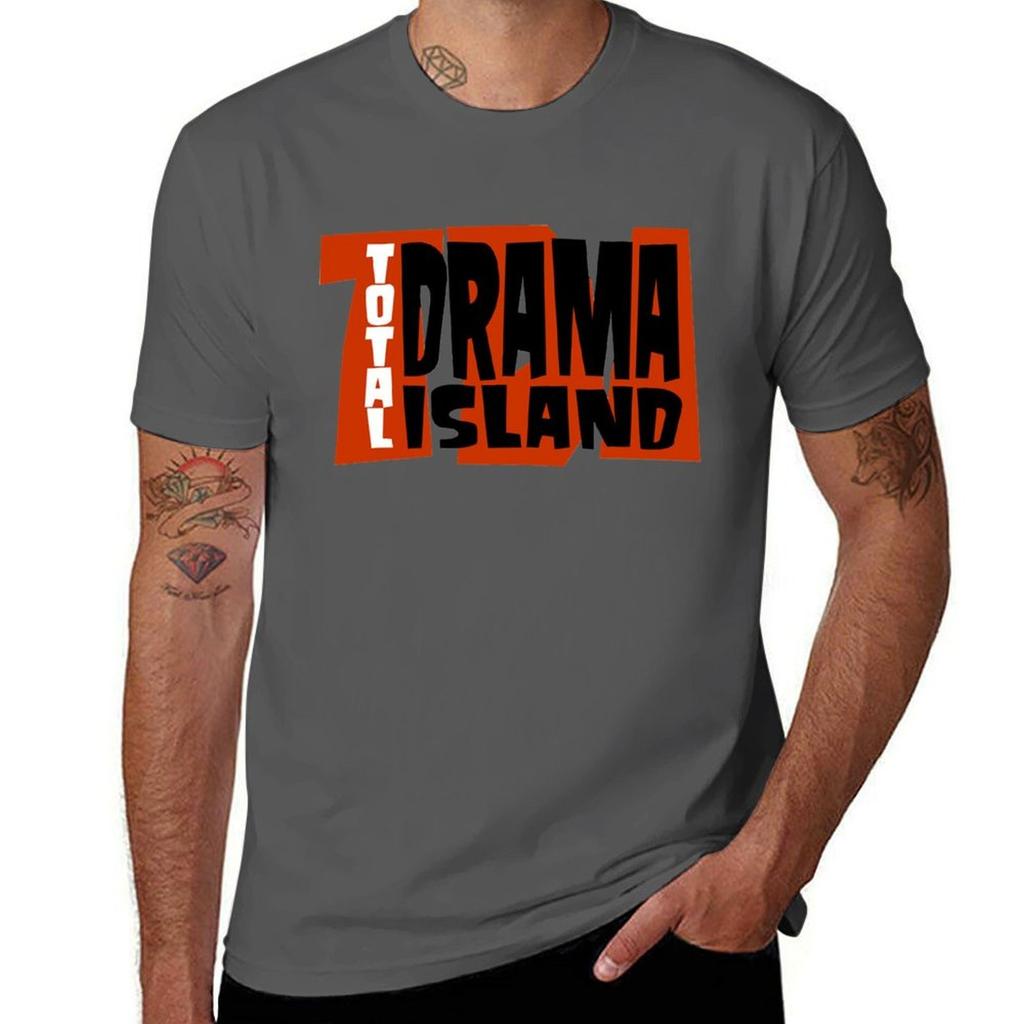 Drama Island Text Logo Tshirt Sports Basic Short Sleeve Tshirt