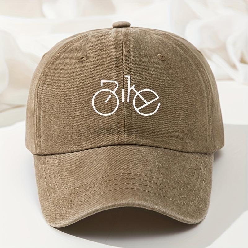 Bicycle Graphic Baseball Cap Vintage Washed Casual Polyester Adjustable Streetwear Hat Unisex