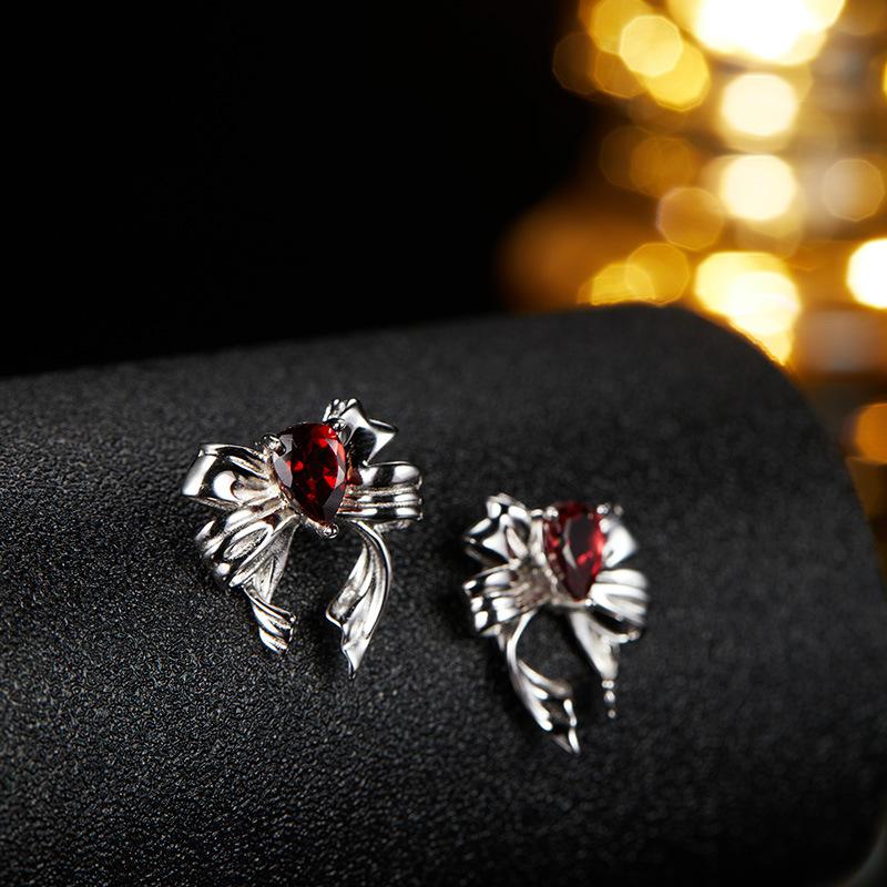 S925 Sterlingsilber Mit Natürlichem Granat Amethyst Halskette Damen-Set