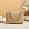 Crossbody Bag for Women Chain Strap Summer Beach Straw Flap Handbag Stylish Accessory Shoulder Bag for Day-to-Night Outfits