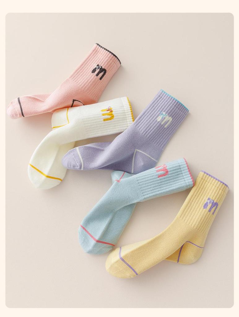 2025 New Anti-Odor Boneless Cotton Mid-Calf Socks for Baby Girls - Cute Autumn Design
