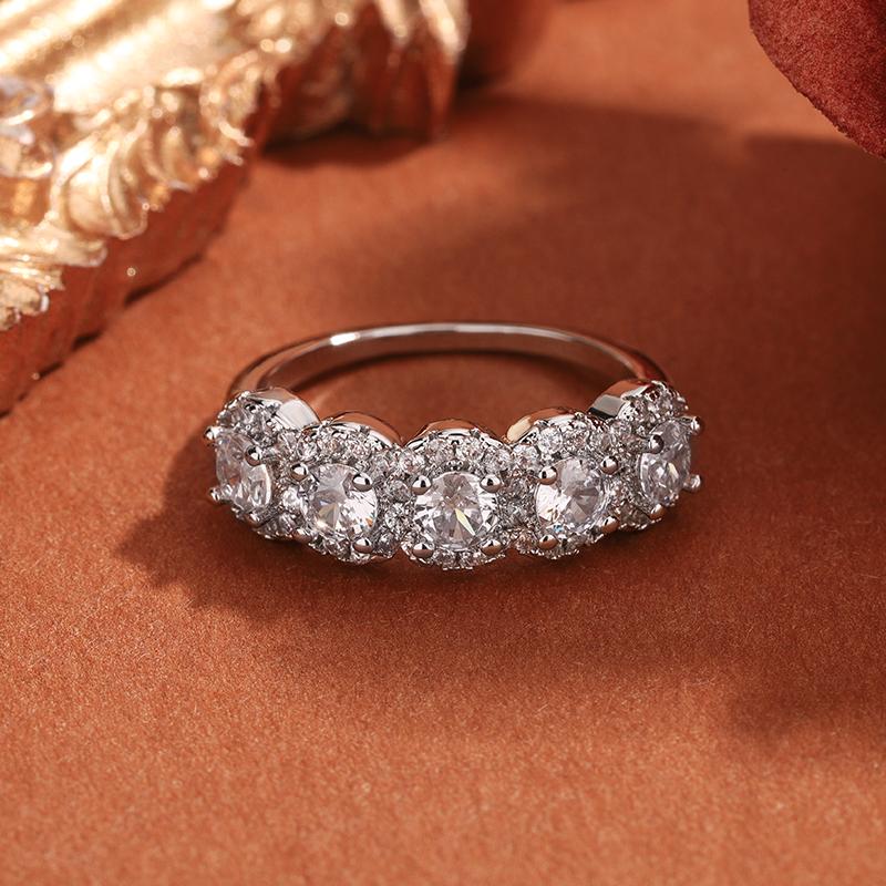

925 Silver-plated Shiny White Zircon Women s Ring High Quality Party Engagement Wedding Jewelry Gift 6