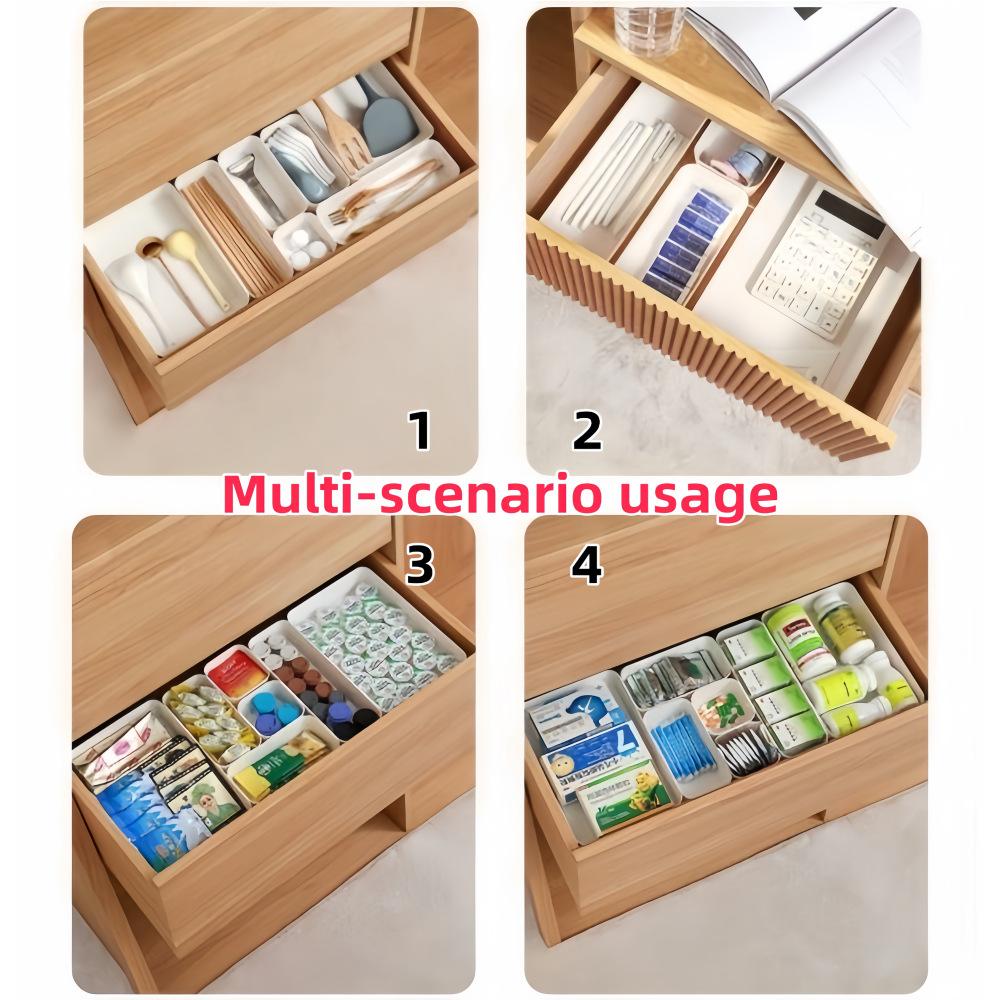 Organizer Tray Divider Set Desk Drawer Organizer Garage Organization and Storage Toolbox Accessories Desk Stationery Box Cosmetic Storage Box
