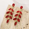 Alloy Leaf Pendant Long Earrings With Fashionable Design For Womens Party And Wedding