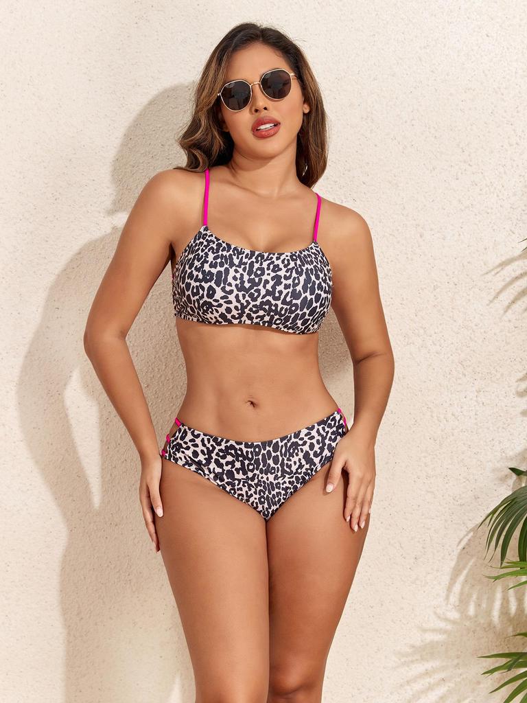 2026 Leopard Print Split Bikini Swimsuit - Women's Sexy European & American Style