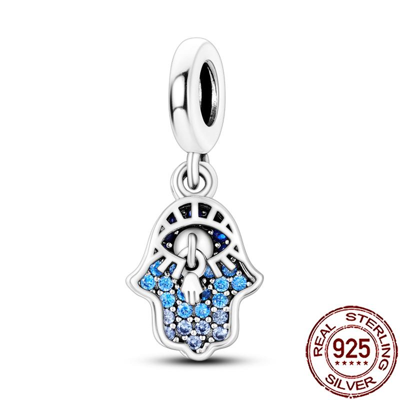 Charms Copper Hamsa Hand All-Seeing Eye Horus Fatima Protection Beads Fit Bracelet Necklace Women Diy Jewelry