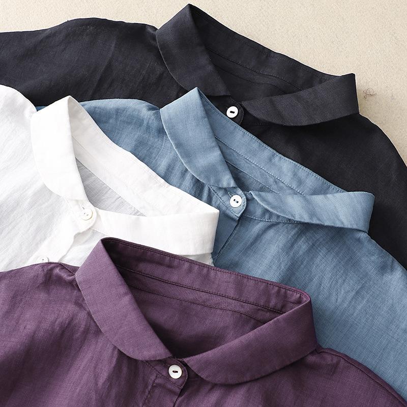 Plus Size Shirts Summer Women‘s Loose Lapel Elegant Short Sleeved Casual Ladies Blouses Button Up Fashion Comfortable Tops