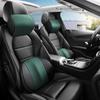PU Leather Car Neck Pillow Memory Foam Auto Rear Seat Back Headrest Lumbar Supports Travel Cushion Cover Auto Accessories