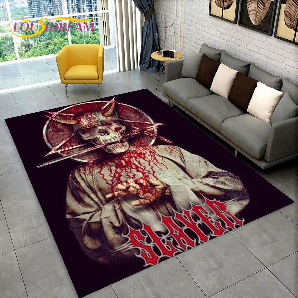 Slayer Ağır Metal Grubu Müzik Alanı Halı, Ev Oturma Odası Yatak Odası Kanepe Paspas Dekor için Halı Halı, çocuklar kaymaz Zemin Mat oyna