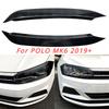Car Accessories for VW POLO 2019 2020 MK6 MK 6 Headlight Eyebrow Head Lamp Light Trim ABS Sticker Carbon Fiber