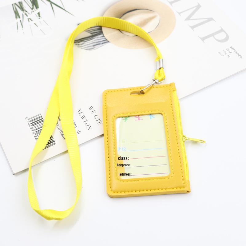 Leder Lanyard Kartenhalter für Studenten - Reißverschlussdesign, passend für Zugangs-, Bus- und Ausweiskarten