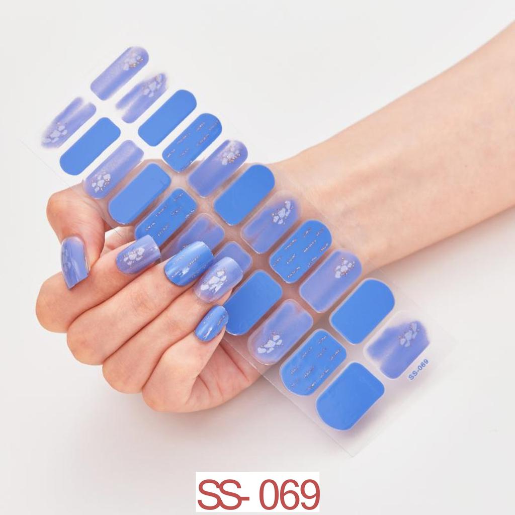 22pcs Sheet Laser Bronzing Full Cover Nail Stickers Long Lasting Tearable Cute Nail Art Wraps Design