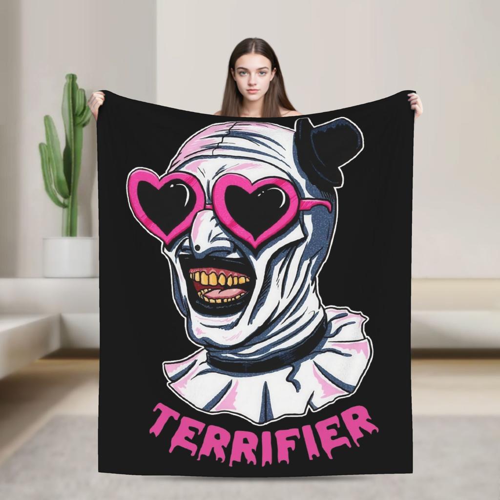 Art the Clown The Terrifier 3 Blanket Fleece Printed Multifunction Lightweight Thin Throw Blankets for Sofa Outdoor Bedspreads