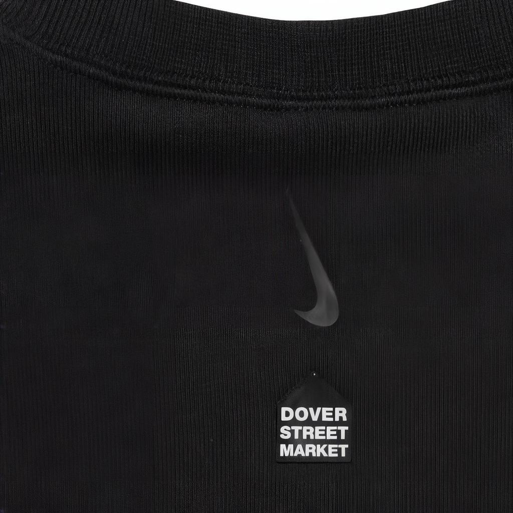 Nike X Dsm Collaboration Fw23 Logo Print Solid Color Crewneck Sweatshirt Unisex Sweatshirt Black DJ2758-010