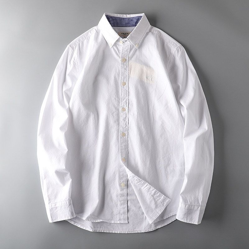 Cattle Goods Retro Long-Sleeved Export Shirt White XL