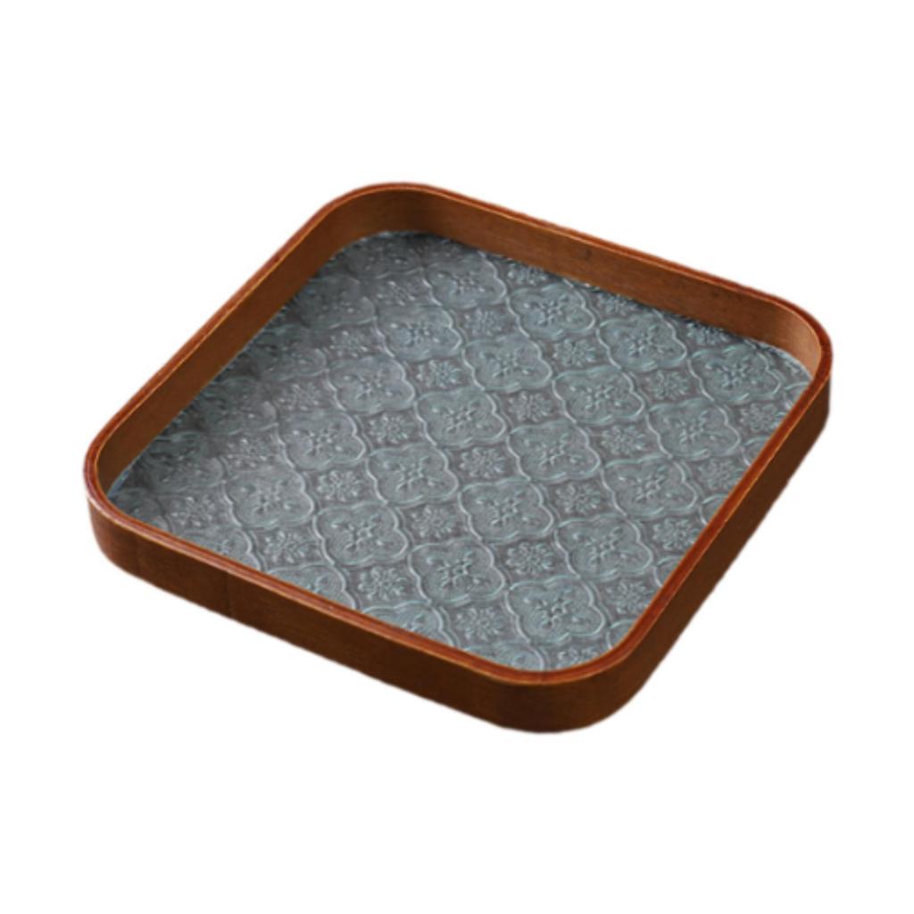 Wood Serving Tray Glass Desk Organizer Jewelry Storage Holder Wooden Trays for Eating for Bathroom Household Desk Tea Room Party