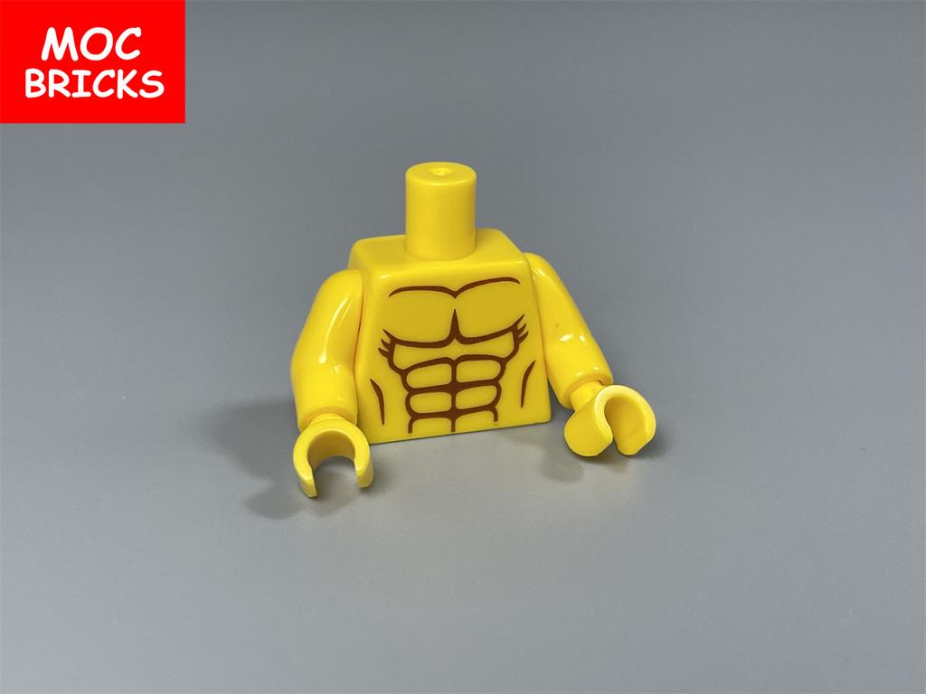 10pcs MOC Bricks Torso Body Man Muscle Pants 4cm Figure Part Particles Assembled Building Blocks Children's Toys