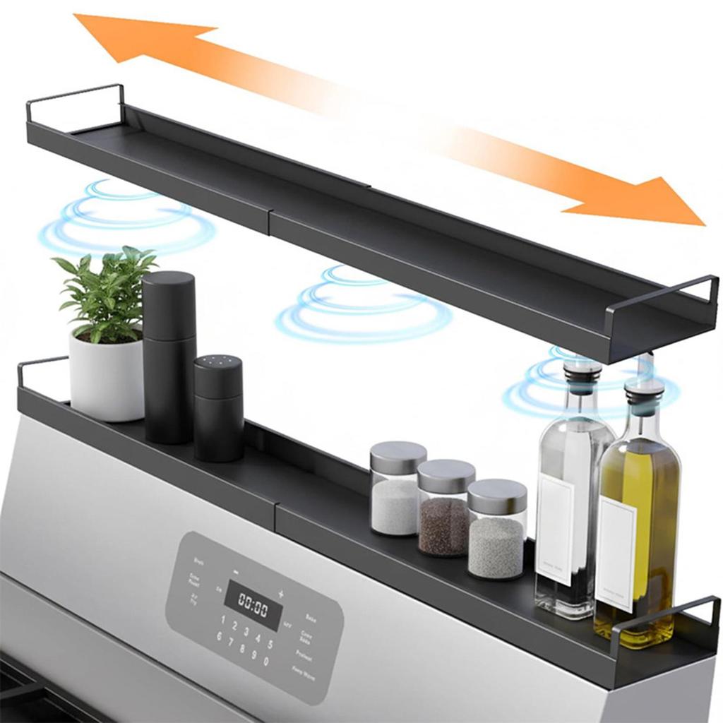 Über Kochfeldern Regal Ablage Multifunktionaler Organizer Ausziehbar Küchenaufbewahrungsregal für Moderne Küchen