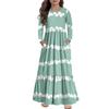 Maxikleid für Mädchen, lässige Urlaubskleider - Langarmkleid mit Taschen für 4-14J