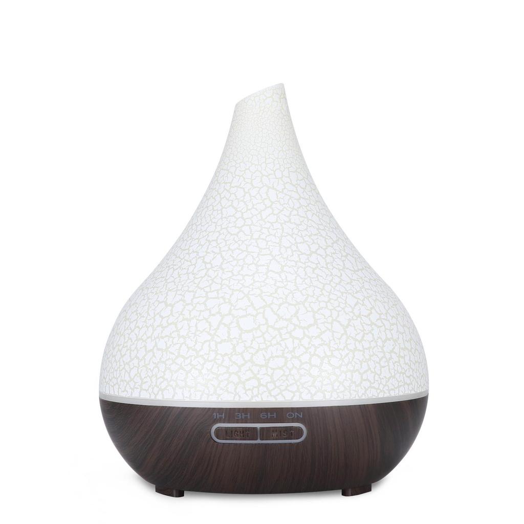 Wood Grain Aroma Diffuser & Humidifier - 400ML, Seven-Color LED