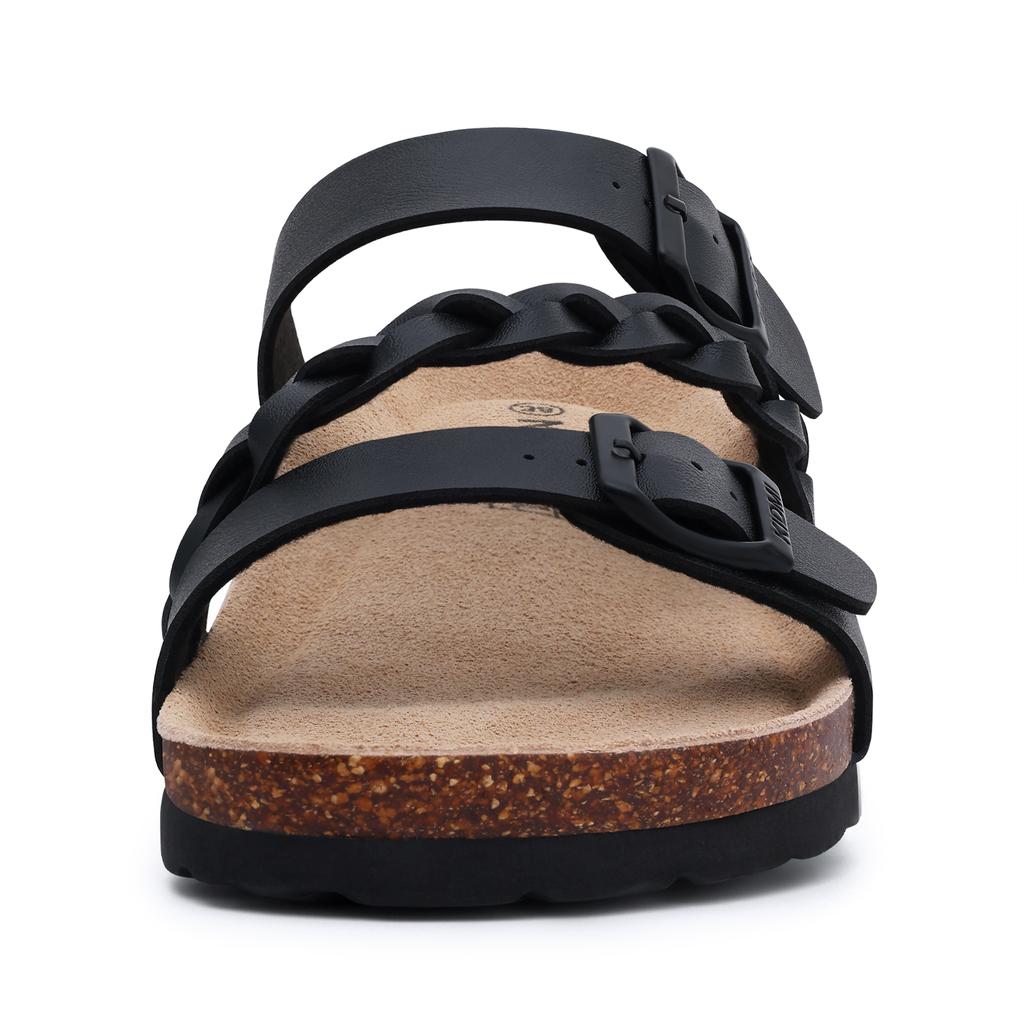 Fashion KIDMI New Women's Cork Sandals Summer Beach Sandals For Women Outdoor Nonslip Slip-On Slide Sandals With Adjustable Buckle Slide