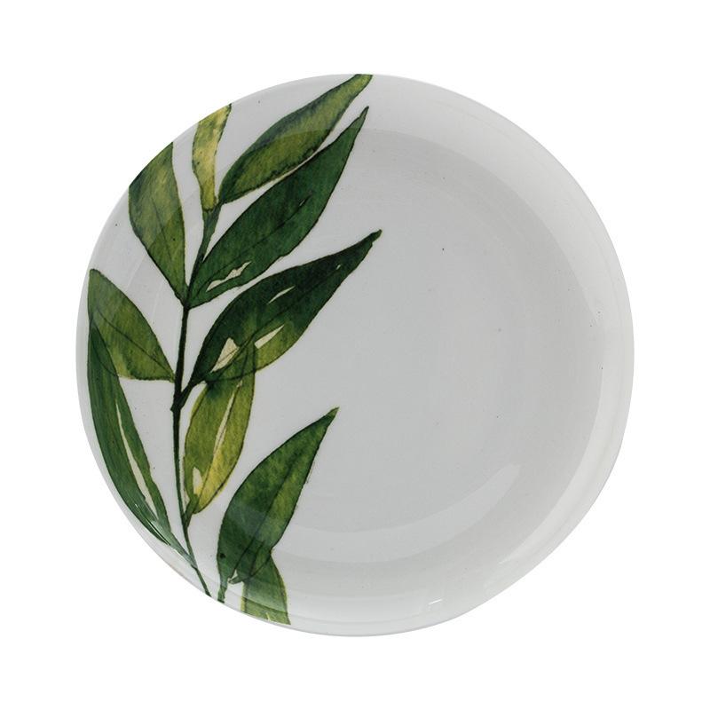 Bone China Plant 8-inch Ceramic Plate Breakfast Inventory Heart Fruit Plate Main Course Tableware Kitchen Kitchen Utensils