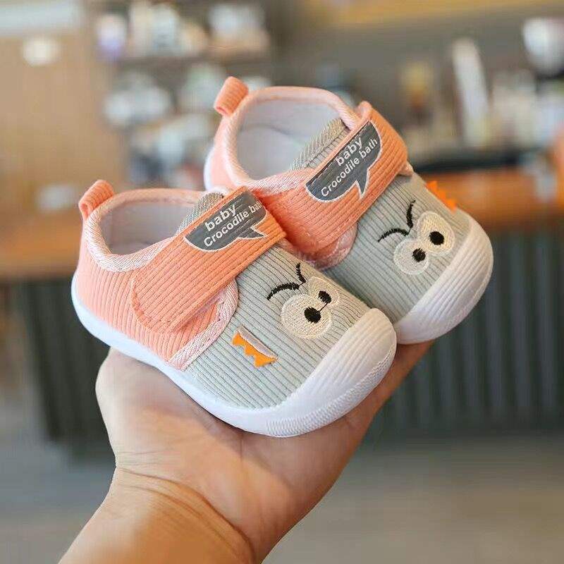 

Новая весенне-осенняя детская обувь для малышей 0-2 лет, детская обувь с пищалкой, обувь для мальчиков и девочек, мягкая подошва, дышащая, нескользящая, тканевая обувь 16 yards/inner length 11.5cm
