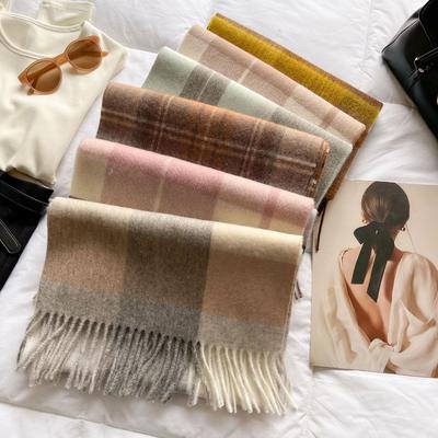 British Style Plaid Scarf Unisex Fringed Long Scarf Warm Scarf Autumn And Winter Shawl