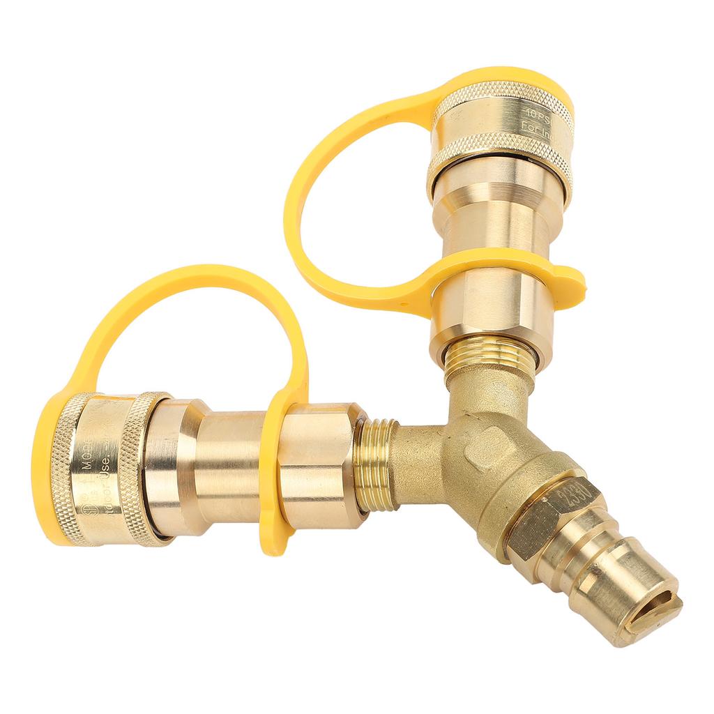 RV Quick Connect Y Splitter Adapter 1 2in Enhanced Efficiency Heat Resistant Copper 2 Way Quick Connect Hose Adapter
