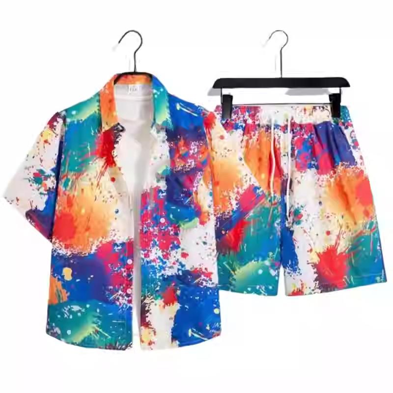 

Fashion Men s Hawaiian Shirt Suit Daily Casual Coconut Tree 3D Printed Beach Aloha Shirts Short Sleeve Oversized Camisa Blouse S