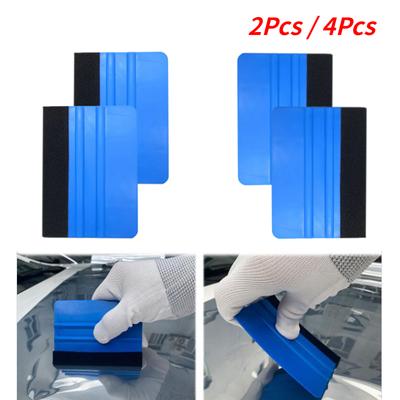Lot de 2 ou 4 raclettes pour films autocollants de voiture, grattoir en fibre de carbone et vinyle avec raclette en feutre, outils d'emballage de films pour voiture