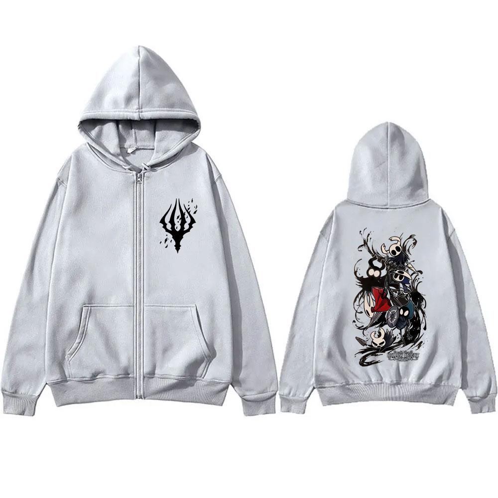 Game Hollow Knight Zipper Hoodie Men Women Unisex Clothing Casual Oversized Zip Up Jacket Coat Unisex Vintage Otaku Lovers Streetwear