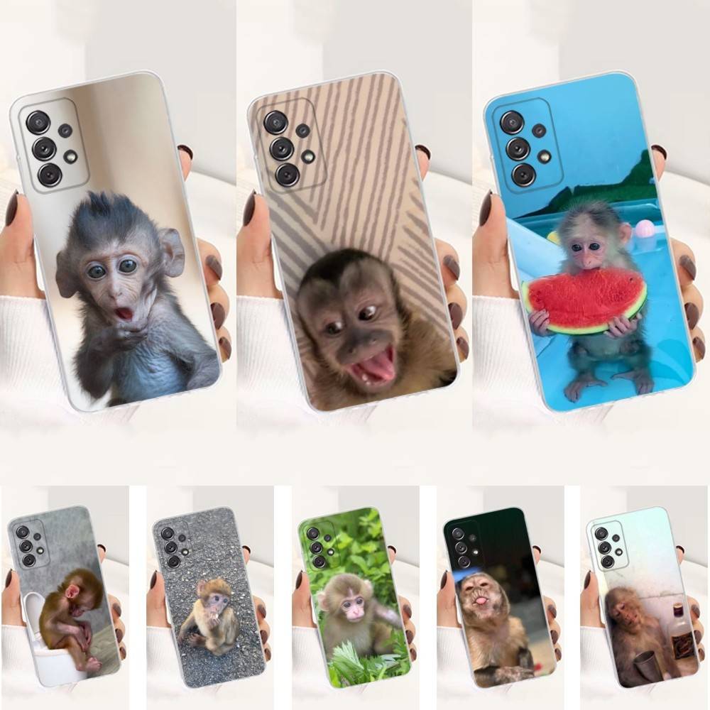 Cute Funny Monkey For Samsung A30,51,71,S9,Ultra,S20,FE,21,PIus,10,22,Lite,23,Transparent, Silicone Case