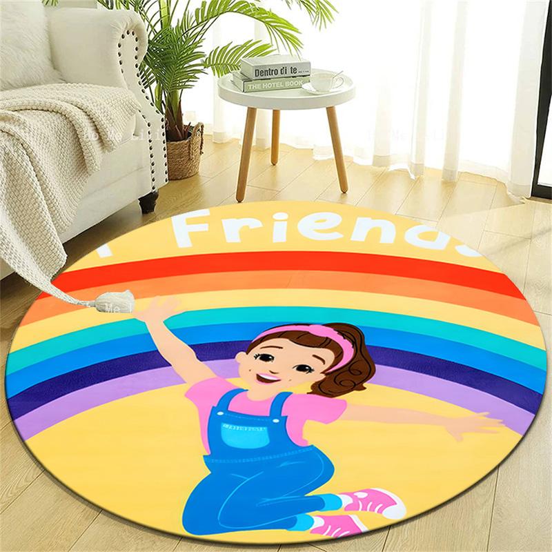 1pc Ms Rachel1 Design Printed Area Round Carpet for Bedroom Living Room Home Decor Rugs Mat Non Slip Mat Rug for Bedside