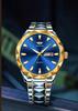 Men's Luminous Double Calendar Quartz Watch with Steel Strap – Hot-Selling