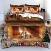 Customizable Christmas Digital Print Brushed Bedding Set - 3 Pieces