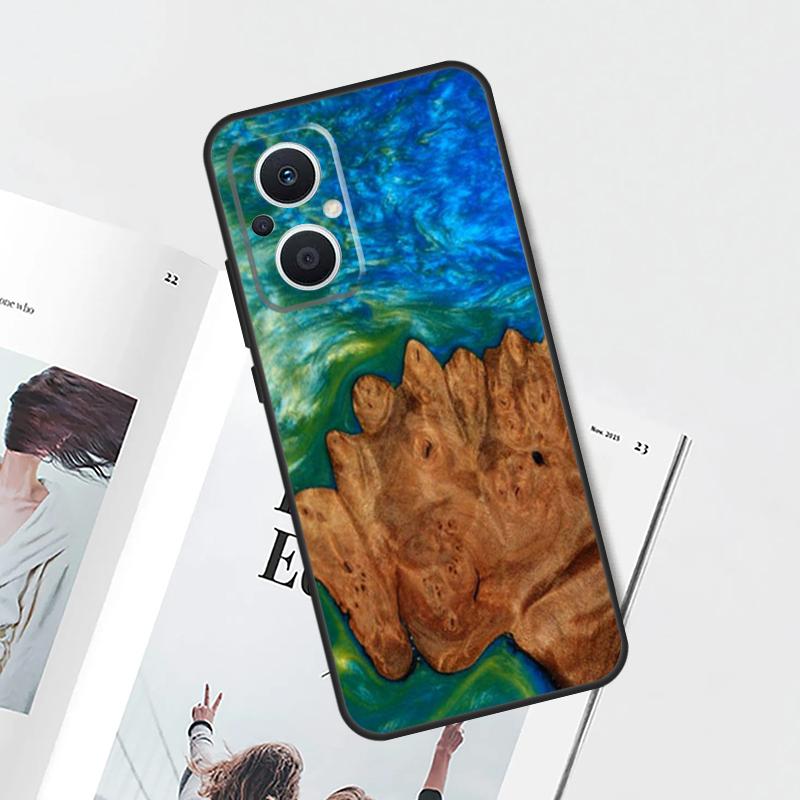 Hybrid Wood Resin Case For OPPO Find X9 X5 X6 X8 Pro OPPO Reno 12F 14F 13F 11F 10 12 13 14 Pro 7 8 Lite Cover
