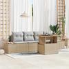 Garden Dining Set with Cushions 5 pcs Beige and Grey