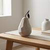 Faceted Tabletop Figurine StoneLike Geometric Black Stem Detail FruitShaped Ornament for